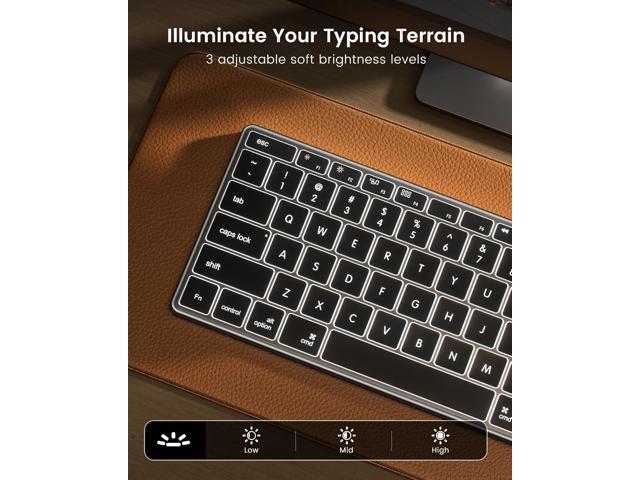 ProtoArc Backlit Bluetooth Keyboard Mouse for Mac, KM110-A Wireless Aluminum Keyboard and Mouse for Mac, Full Size, Multi-Device, Rechargeable, for...