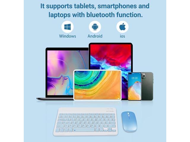 Wireless Bluetooth Keyboard and Mouse Combo, Ultra-Thin 2.4 GHz Wireless Keyboard and Mouse for iPad Pro/iPad Air/iPad 9.7 and Other iOS Android...