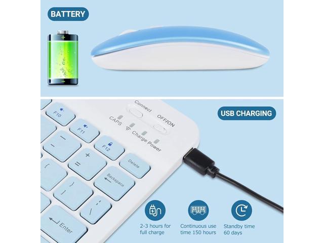 Wireless Bluetooth Keyboard and Mouse Combo, Ultra-Thin 2.4 GHz Wireless Keyboard and Mouse for iPad Pro/iPad Air/iPad 9.7 and Other iOS Android...