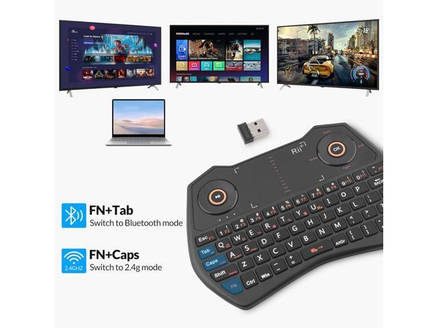 Rii K28 Bluetooth Mini Keyboard Remote Control with Touchpad Moue Combo,Backlit 2.4GHz Wireless Keyboard with Rechargeable Battery for Android TV...