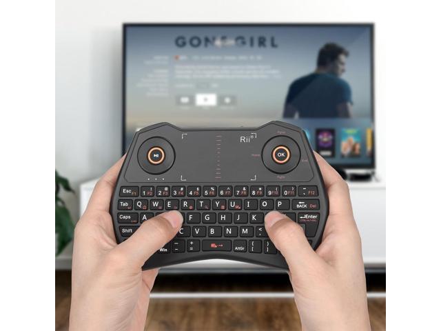Rii K28 Bluetooth Mini Keyboard Remote Control with Touchpad Moue Combo,Backlit 2.4GHz Wireless Keyboard with Rechargeable Battery for Android TV...