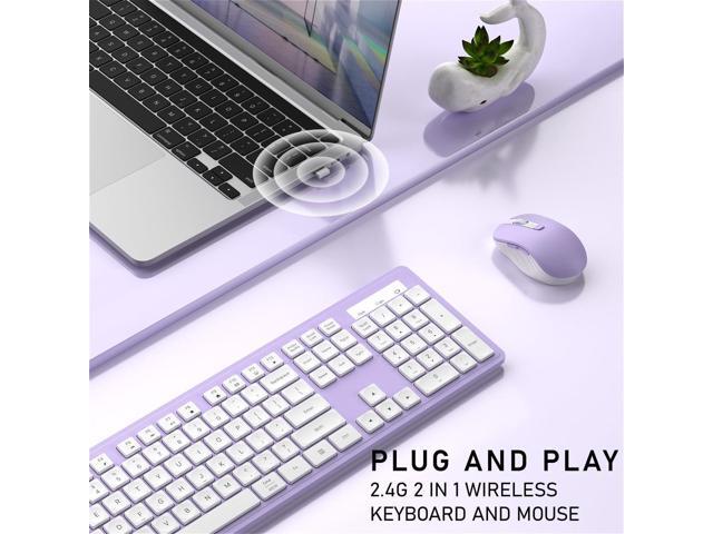 Wireless Keyboard and Mouse, 2.4GHz Cordless Keyboard Mouse Combo, Optical Mouse, Plug and Play USB Receiver, Compatible with Windows, Mac, Laptop,...