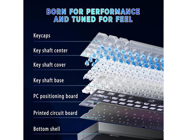 Mechanical Gaming Keyboard 65% Wired, Magnetic Switch Hot Swappable RGB Backlit, 68-Key Compact Mini Keyboard with Blue Switch, Detachable USB-C...