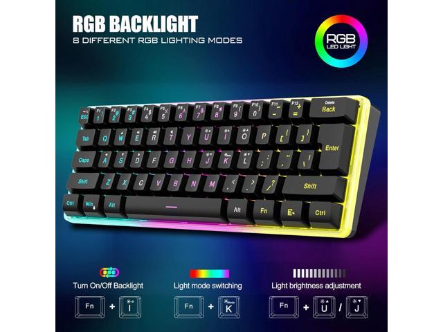 RedThunder 60% Wireless Gaming Keyboard & Mouse Combo with Rechargeable Battery, Ultra-Compact Small RGB Mechanical Feel Keyboard, Ergonomic...