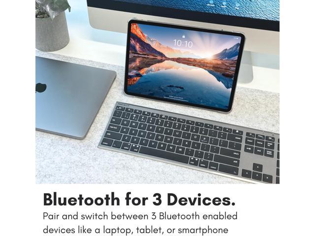 Macally Wireless Bluetooth Keyboard for Mac - Compatible Apple Keyboard or MacBook Pro/Air, iMac - Multi-Device, Up to 3 Devices with 110 Keys, 20...