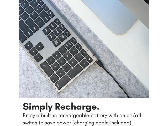 Macally Wireless Bluetooth Keyboard for Mac - Compatible Apple Keyboard or MacBook Pro/Air, iMac - Multi-Device, Up to 3 Devices with 110 Keys, 20...