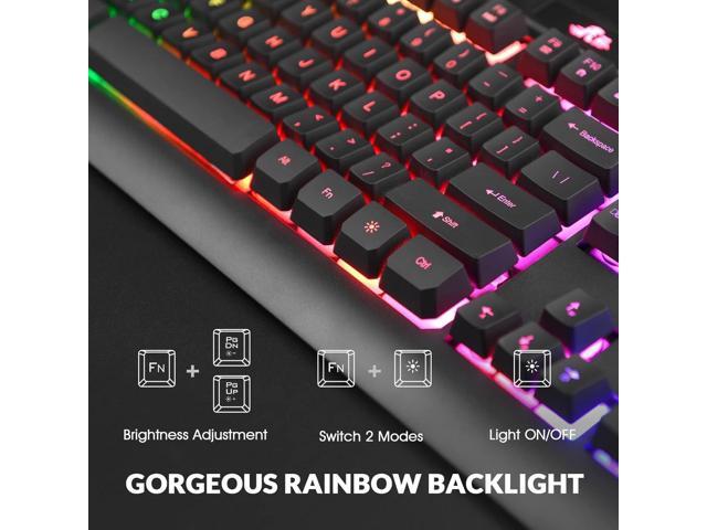 Rii Wired Gaming Keyboard and Mouse Combo,Mechanical Feel Full Size LED Keyboard,RGB 2400 DPI Mice, for Gaming or Working/Office(RK900 Pro)