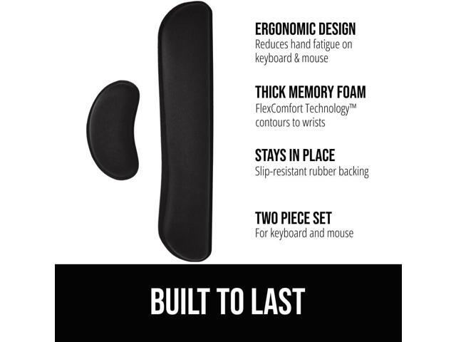 GORILLA GRIP Silky Memory Foam Wrist Rest for Computer Keyboard, Mouse, Ergonomic Design for Typing Pain Relief, Desk Pads Support Hand and Arm,...