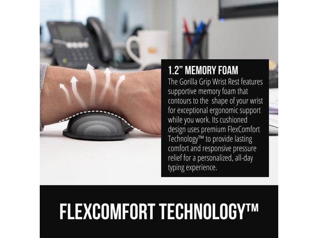 GORILLA GRIP Silky Memory Foam Wrist Rest for Computer Keyboard, Mouse, Ergonomic Design for Typing Pain Relief, Desk Pads Support Hand and Arm,...