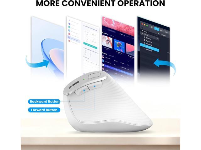 Wireless Vertical Ergonomic Mouse, Multi-Device(Bluetooth + 2.4G Connection), 4 Adjustable DPI, 7 Buttons Computer Mouse for PC, Laptop, Desktop,...