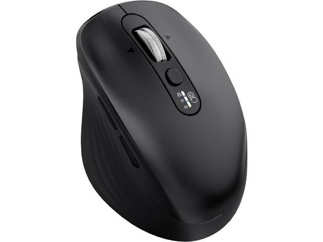 Wireless Bluetooth Mouse, Multi Device (BT1/BT2 + 2.4G USB) Mouse for Laptop, iPad & Mac, 4-Way Scroll with Side Buttons, Silent Click Ergonomic...
