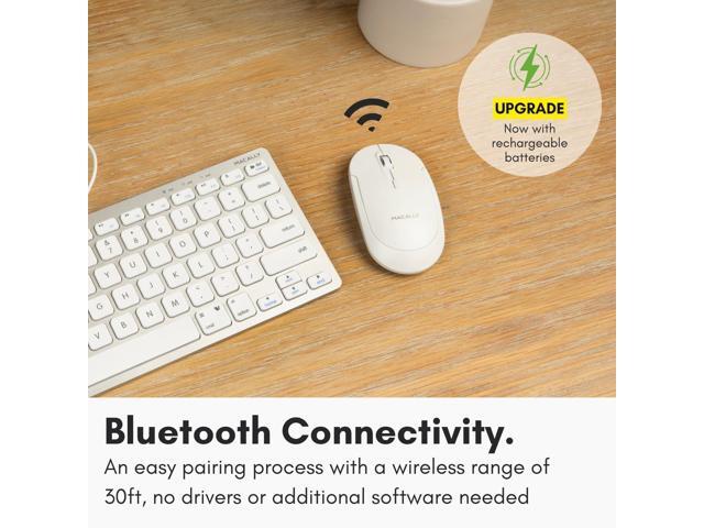 Macally Wireless Bluetooth Mouse for Mac, MacBook Pro/Air, iPad, and PC - Quiet Click and Comfortable Compatible Apple Mouse Wireless -...