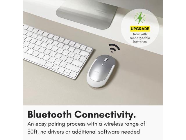 Macally Wireless Bluetooth Mouse for Mac, MacBook Pro/Air, iPad, and PC - Comfortable and Quiet Compatible Wireless Apple Mouse - Rechargeable...