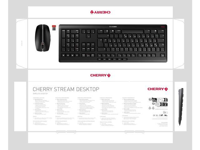 CHERRY Stream Desktop, Wireless Keyboard & Mouse Combo, 2.4 GHz Connection, Quiet Keys, Slim Design, Comfortable Writing, Battery-Powered, QWERTY,...