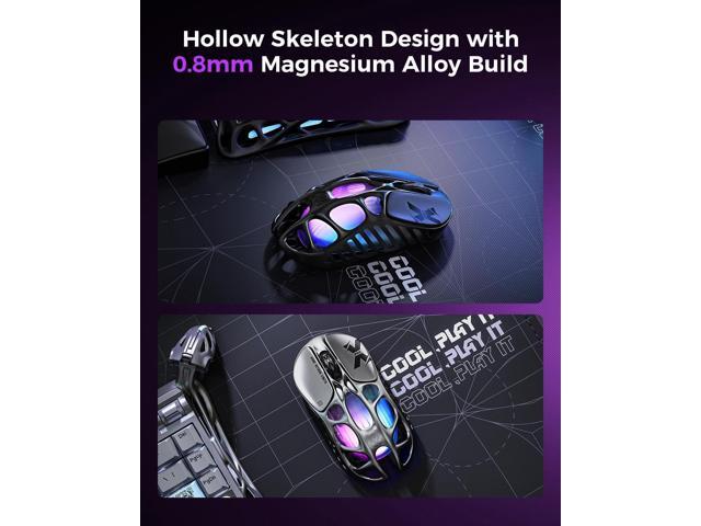 GravaStar Mercury X Pro Wireless Gaming Mouse, Come with 8K Dongle 32,000 DPI PAW 3950 Sensor, 8,000Hz Polling Rate, Only 49g, Magnesium Alloy...