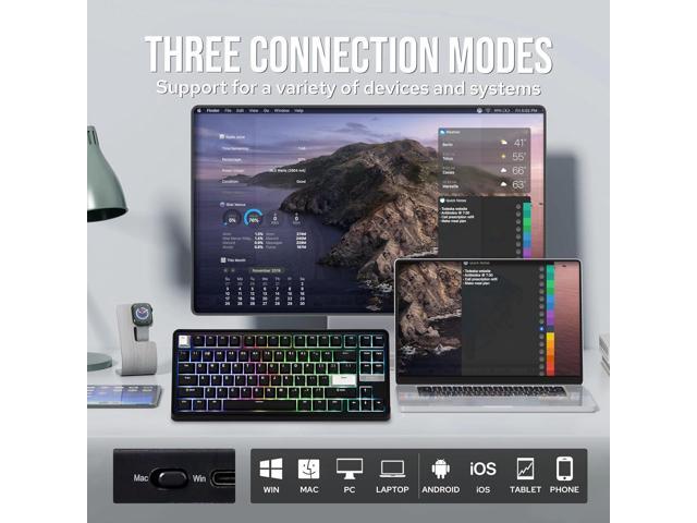 EPOMAKER TH85 QMK/VIA Wireless Gaming Keyboard, BT5.0/2.4GHz/USB-C, Hot Swappable Pre-lubed Custom Creamy Jade Linear Switches, Gasket Creamy...