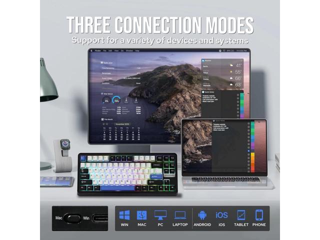 EPOMAKER TH85 QMK/VIA Wireless Gaming Keyboard, BT5.0/2.4GHz/USB-C, Hot Swappable Pre-lubed Custom Creamy Jade Linear Switches, Gasket Creamy...