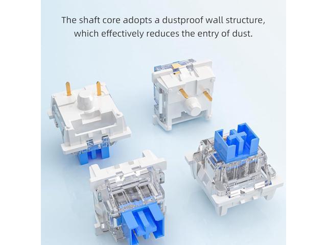 Outemu(Gaote) Blue Switches for MX Mechanical Gaming Keyboard,3-Pin 50gf Clicky/RGB/DIY Replaceable/Dustproof Switches(Blue,108pcs)