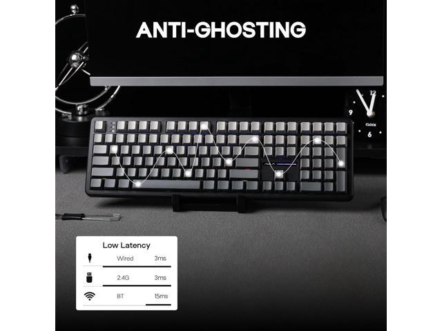 EPOMAKER Aula F108 Wireless Gaming Keyboard, Full Size Mechanical Keyboard with 4000mAh Battery, 108 Hot-Swappable and Programmable Keys, RGB...