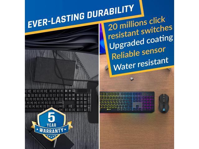 KLIM Chroma Wireless Keyboard and Mouse RGB Backlit Gaming Combo, Rechargeable Wireless Keyboard & RGB Mouse, Durable & Ergonomic, Dual USB...