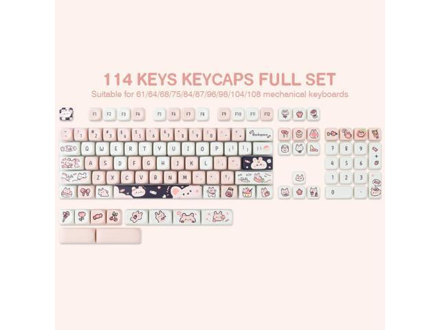 Sunzit PBT Keycaps - MOA Key caps, Cute Keycaps for Mechanical Keyboard, 114 Keys, Dye-Sublimation Custom Keyboards Keycap Set for...