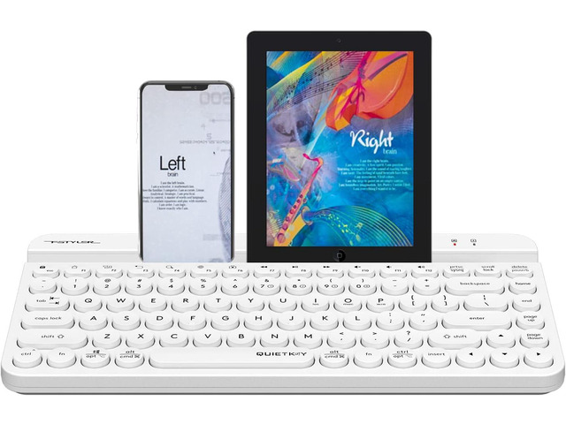 Bloody FBK30 Multi-Device QuietKey Wireless Keyboard, 2.4G and Bluetooth Dual Mode, Up to 4 Devices, Portable with Integrated Stand for Mac iOS...