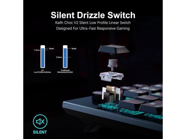 Hexgears Immersion A3 Low-Profile Wireless Mechanical Keyboard, TKL Hot-Swappable Aluminum Gaming Keyboard, BT5.0/2.4GHz/USB-C Linear Switches, RGB...