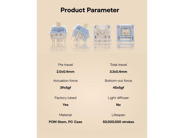 EPOMAKER Silent Mechanical Keyboard Switches Set - 35 Pieces Factory Pre-Lubed, 5-Pin Linear/Tactile Switches for Custom Mechanical Keyboards...