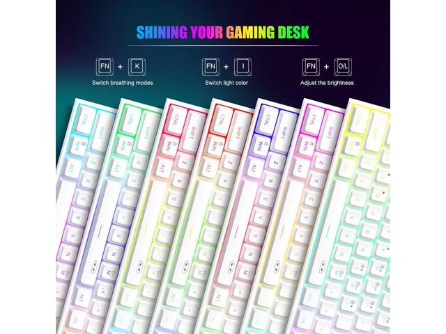 MageGee Mini 60% Gaming Keyboard, Upgrade RGB Backlit 61 Key Ultra-Compact Keyboard, TS91 Ergonomic Waterproof Mechanical Feeling Office Computer...