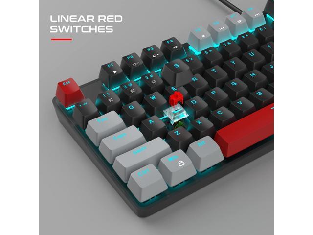 MageGee Mechanical Gaming Keyboard, 104 Keys Blue Backlit Keyboards with Red Switches Double-Shot Keycaps, USB Wired Mechanical Computer Keyboard...