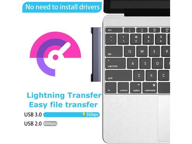 USB Hub for Laptop, USB 3.0 Hub 4-Port, 5Gbps USB Splitter for Laptop, Windows, MacBook, PC, Flash Drives, HDD, Printer, Keyboard, Mouse (Left-Side...