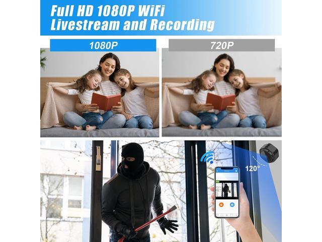 Mini Spy Hidden Cameras 1080P HD Smallest Wireless Security Cameras Mini Battery Portable Nanny Cam Night Vision Motion Alerts Secret Surveillance...