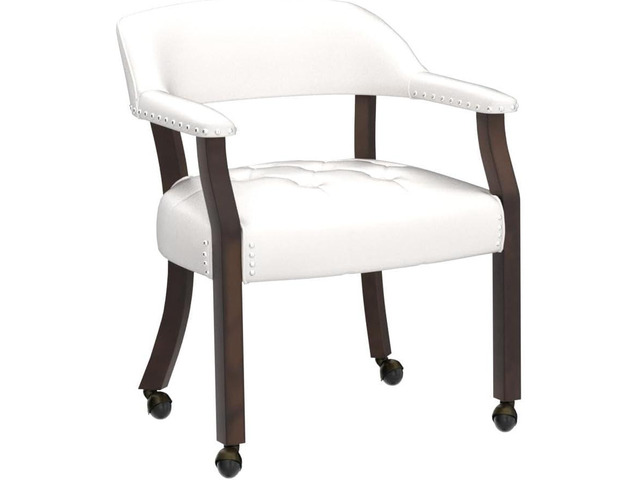 Dining Chair with Casters, Captain's Chairs with Rollers Dinette Sets Poker Chairs with Wheels Kitchen Table Rolling Chairs High Back Chair On...