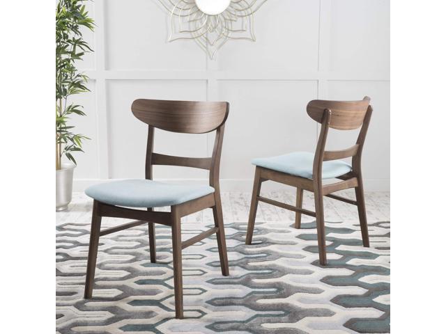 Christopher Knight Home Idalia Dining Chairs, 2-Pcs Set, Mint / Walnut Finish