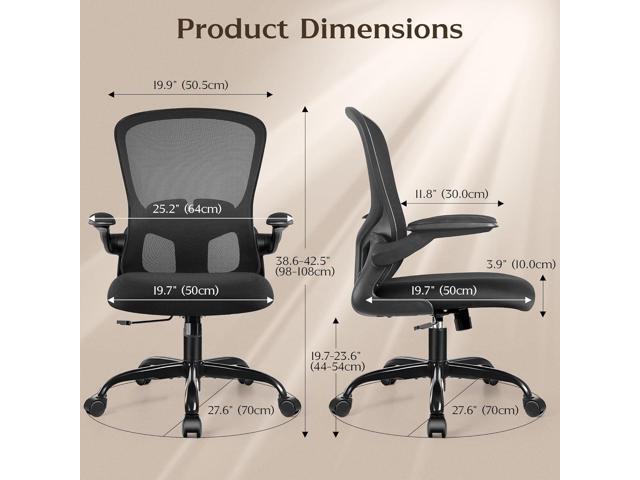 FelixKing Office Desk Chairs, Ergonomic PC Desk Chair with Wheels, Adjustable Lumbar Support and Height, Swivel Computer Chair with Flip-up...