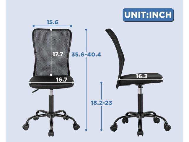 FDW Home Office Chair Mid Back Mesh Desk Chair Armless Computer Ergonomic Task Rolling Swivel Chair Back Support Adjustable Modern with Lumbar...