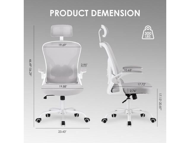 Farini Ergonomic Office Chair, Home Office Desk Chair with Headrest, High Back Computer Chair with Armrests and Adjustable Lumbar Support for Home...