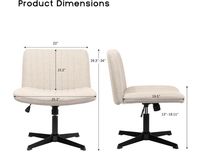PUKAMI Criss Cross Chair,Comfy Cross Legged Office Desk Chair No Wheels,Modern Fabric Swivel Adjustable Height Mid Back Wide Seat for Home Office...