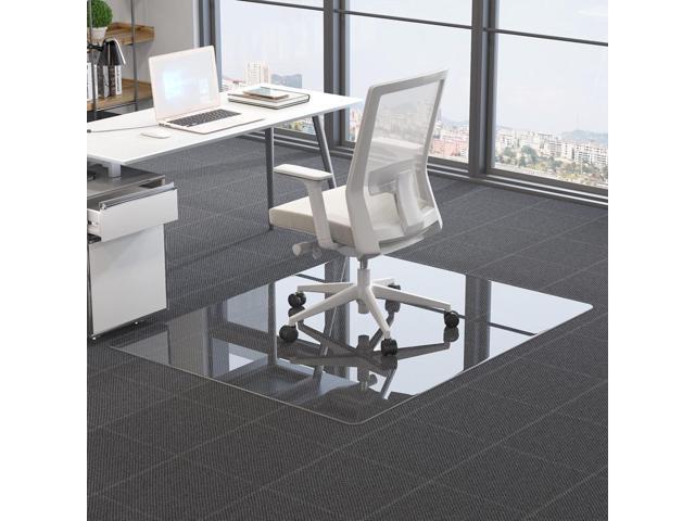 CASSILANDO Office Chair Mat for Carpet, 90cmX115cm Glass Chair Mats for Carpeted or Hard Floors, Best for Your Home or Office Floor Crystal Clear. photo