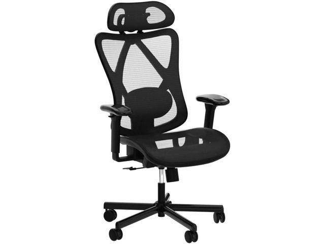 Mesh Office Chair,Ergonomic Office Chairs with Wheels,Adjustable Lumbar Support,Armrest,Headrest-Tilt High Back Desk Chair with Mute Wheel for...
