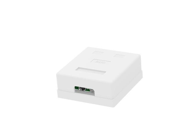 VCELINK RJ45 Surface Mount Box Shielded 2-Port, Compatible with UTP Cat6/Cat5e/Cat5 Stranded or Solid Network Cables, 5-Pack, White
