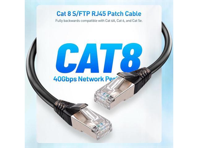 Cable Matters 2-Pack, 40Gbps Shielded Short Cat 8 Ethernet Cable 10ft/3m in Black (2000 Mhz Category 8 Ethernet Cable, Cat8 Internet Cable, Gaming...