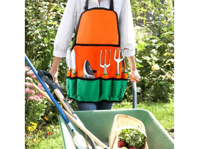 UKOKE Garden Tool Set, 12 Piece Aluminum Hand Tool Kit, Garden Canvas Apron with Storage Pocket, Outdoor Tool, Heavy Duty Gardening Work Set with...