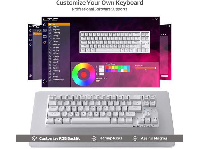 LTC NB681 Nimbleback Wired 65% Mechanical Keyboard, RGB Backlit Ultra-Compact 68 Keys Gaming Keyboard with Hot-Swappable Switch and Stand-Alone...