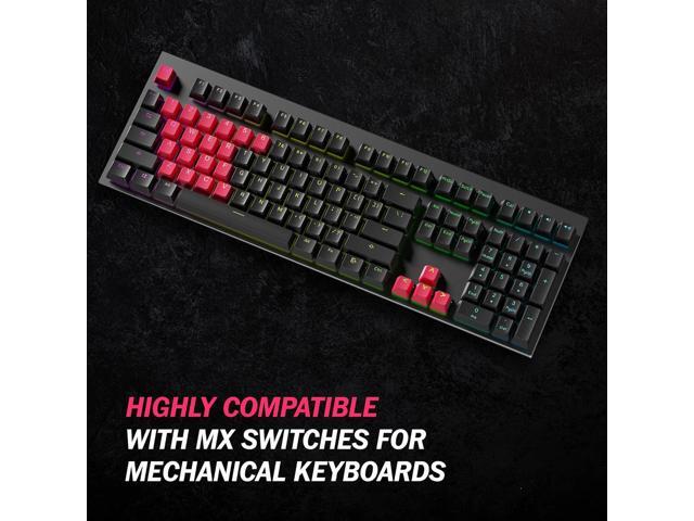 HK Gaming Rubber Keycaps Set Anti-Slip Texture Doubleshot Backlit Keycap Set 23 Keys OEM Profile Key Set for Mechanical Keyboard ...