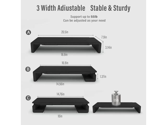 OImaster Monitor Stand Riser, Foldable Computer Monitor Riser, Adjustable Length Computer Stand and Storage Drawer & Pen Slot, Phone Stand...