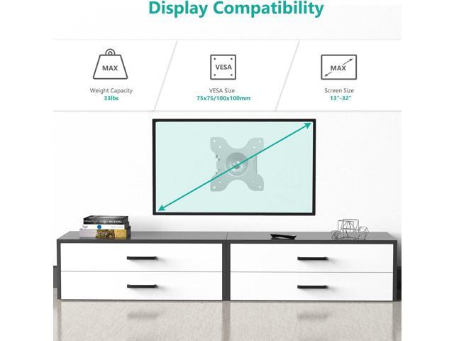 WALI TV Wall Mount Articulating LCD Monitor Full Motion 15 inch Extension Arm Tilt Swivel for Most 13 to 32 inch LED TV Flat Panel Screen with...