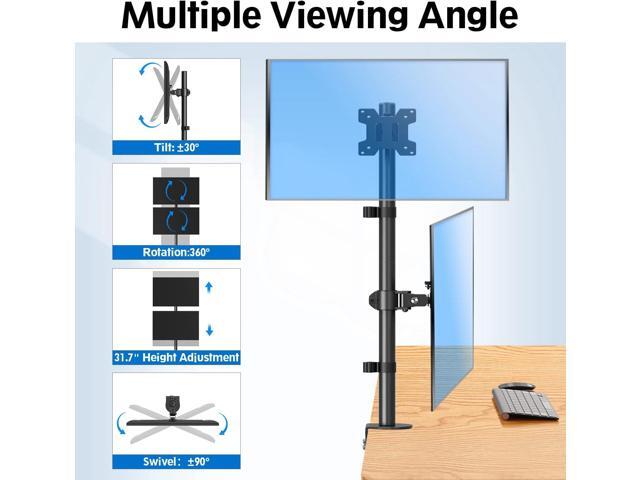 MOUNTUP Dual Monitor Stand, Vertical Monitor Mount for 2 Max 32 inch Stack Screen Monitors, Height Adjustable, Swivel, Tilt Monitor Desk Mount with...