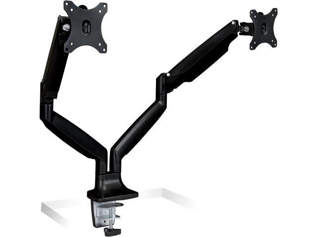 Mount-It! Dual Monitor Arm Mount Desk Stand Two Articulating Gas Spring Height Adjustable Arms Fits 2 x 24 27 29 30 32 Inch VESA 75 100...