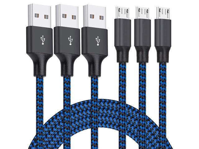 Micro USB Cable, 3Pack 10FT Android Charger Cable Long Nylon Braided Sync and Fast Charging Cord Compatible with Samsung Galaxy S7 S6 Edge, Android.